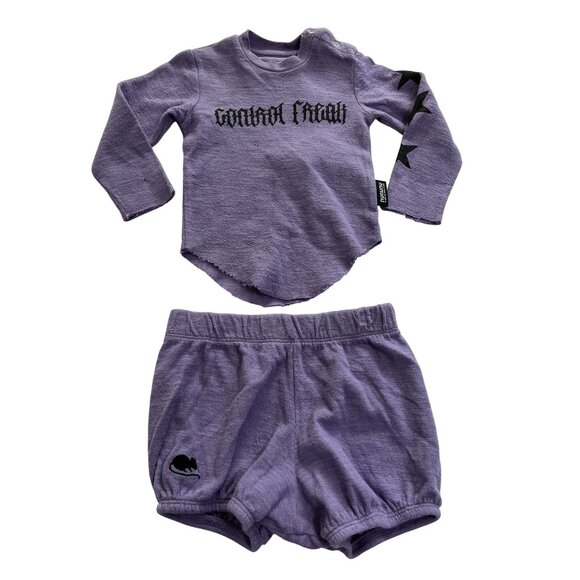 Nununu Watch Out Yoga Set in Mauve Mist